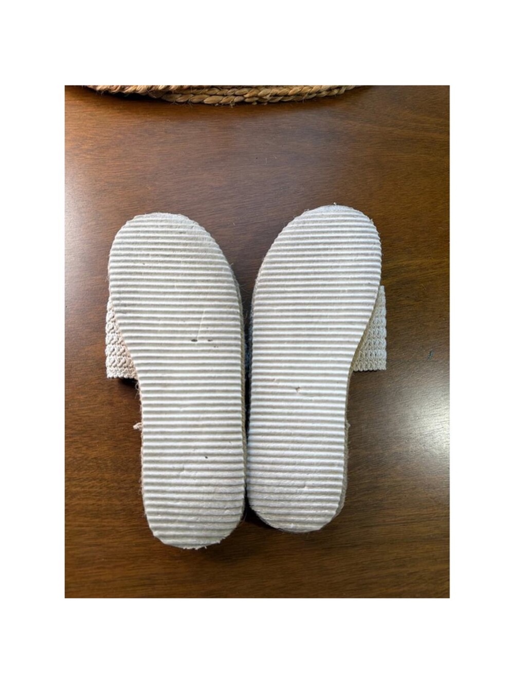 Woven Neutral Slide Mules in Beige Size 9.5 - Picture 9 of 10
